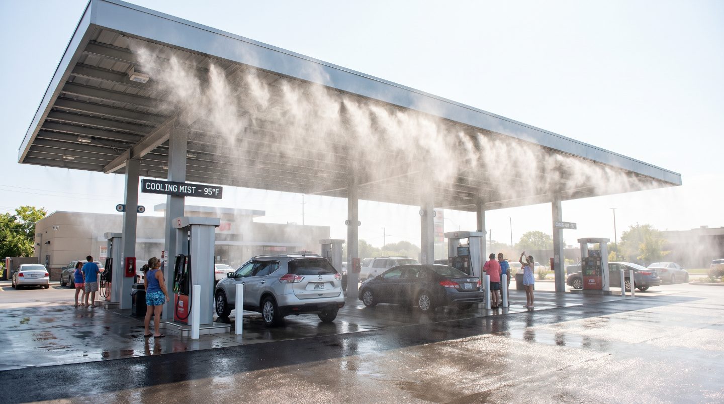 Application of Dehexin High-Pressure Misting Cooling Systems at Gas Stations